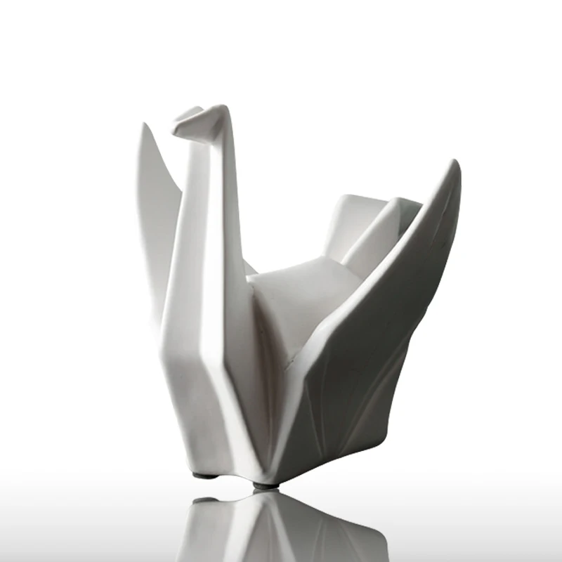 

Europe Simple and Colorful Creative Sculpture Decoration Home Decorative Ceramic Paper Crane Crafts Decoration Birthday Gift