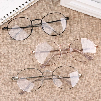 

1 PC Round Glasses for Women Men Vintage Classic Metal Flat Mirror Optical Spectacles Frame Unisex Vision Care Eyeglasses