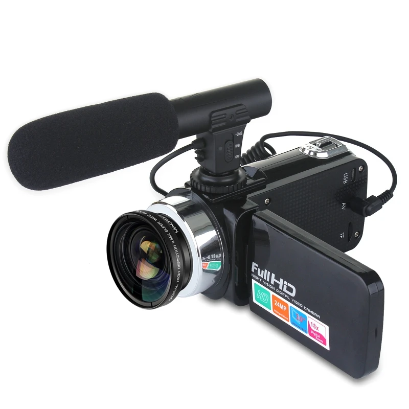 1 Pc Professional 24MP Camcorder Digital Video Camera Night Vision 3 Inch LCD Touch Screen 18x Digital Zoom Camera Recorder
