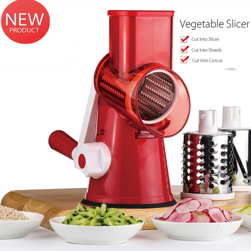 

Multi-function Vegetable Shredder Hand-cranked Cheese Cutter Stainless Steel Drums Slicer Vegetable Cutter Chopper Grater Slicer
