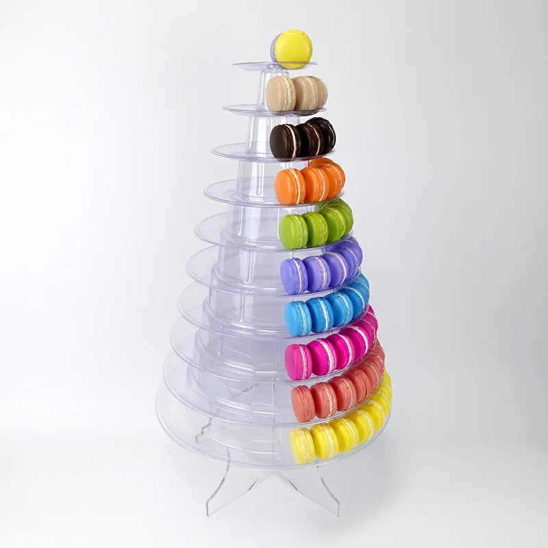 1 set 10 tiers Clear Acrylic Macaron Stand cake pop Stand Macaron Tower Display stand tree