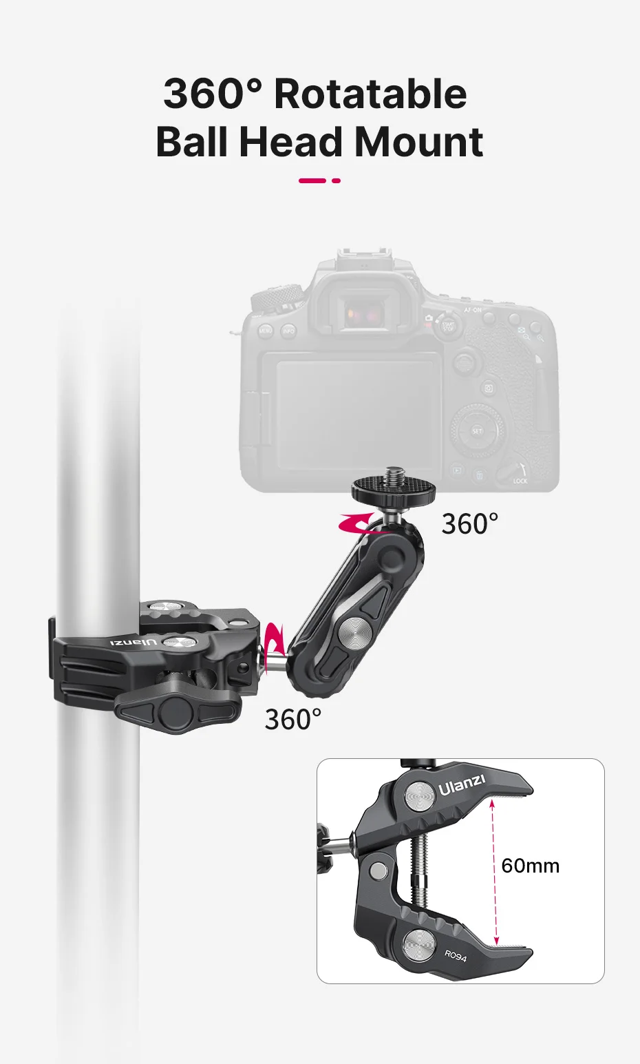 parafuso para montagem de microfone e câmera monitor