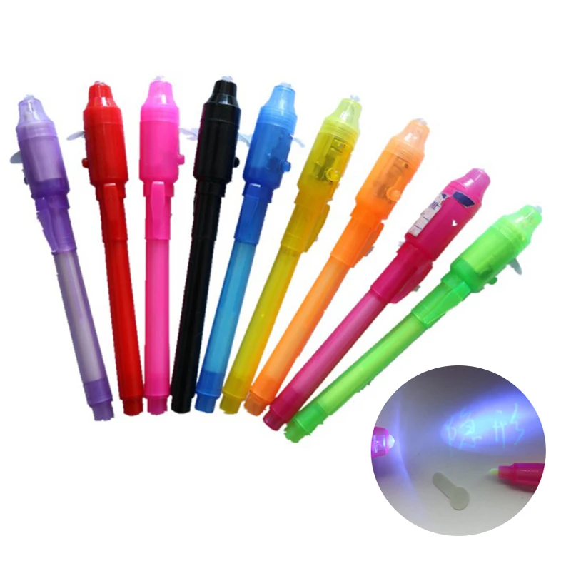 

1/3pcs 2 in 1 Magic Luminous Light Pen UV Writing Invisible Ink Pen Kid Toy