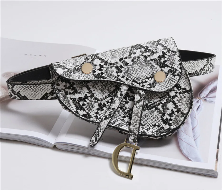 

holographic fanny packWomen Waist Pack Fanny Pu Leather Belt bag Fashion Snake Skin High quality leather waist hidden safe
