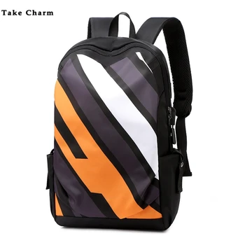 

Tide Backpack 2020 New Hit Color Nylon Waterproof Casual Men's Business Backpack USB Headset Jack Laptop Bag Schoolbag