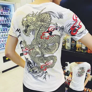 

NiceMix 2020 Summer T Shirt women dragon print Casual Short Sleeve TShirt couples Clothes Trend Casual Slim Fit Hip Hop Top Tees