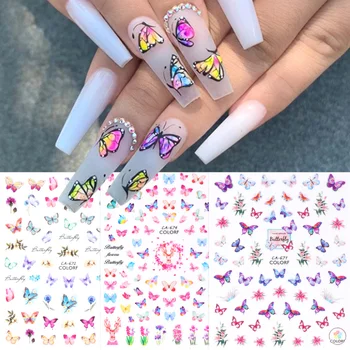 

1PCS Butterfly Flower Design Nail Decals Stickers Water Tranfer Slider Manicure Nail Art Decorations Polish Foil LACA671-674