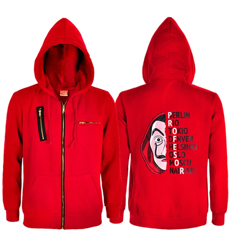 

Movie The House of Paper La Casa De Papel Salvador Dali Cosplay Hoodies Halloween Costume Adult Unisex Autumn Hooded Sweatshirt