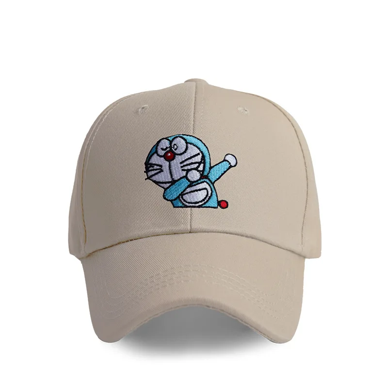 Doraemon шляпа жеста панк вышивка бейсбольная кепка в стиле хип-хоп рэп универсальная Кепка студенческий мультфильм - Цвет: Лаванда