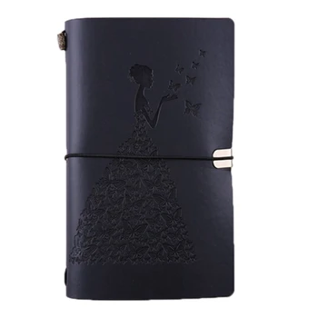 

Pretty Lady Vintage Travelers Notebook Diary Notepad PU Leather Literature Notebook Paper Journal Planners School Stationery