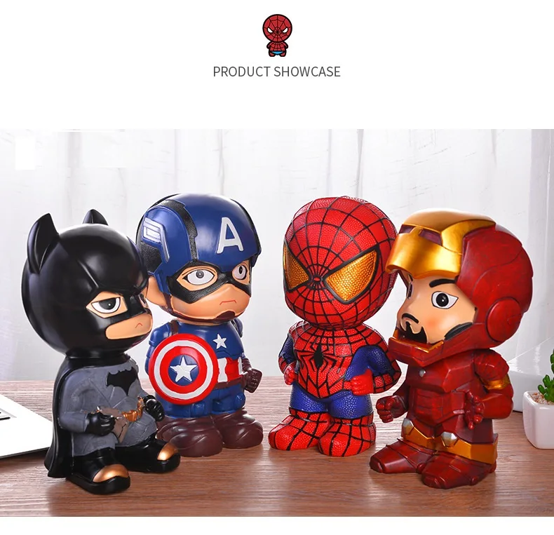 XKMY Tirelire en forme de cochon Marvel Avengers Marvel Avengers Spiderman Iron Man Captain Décoration de la maison Cadeaux d/'anniversaire pour enfant Couleur : Batman