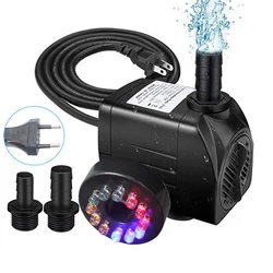 220V/16W Powerful Submersible Water Pump With LED Light Water Flow For Christmas Fountains Ponds Aquarium Fish Tank Statuary