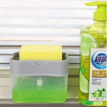 

Soap Dispenser Soap Pump Sponge Caddy New Creative Kitchen Manual Press Liquid Soap Dispenser With Washing Sponge