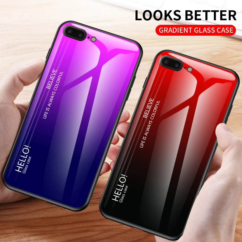 Чехол из закаленного стекла для Huawei P20 Pro P30 Lite Mate 20 20X чехол с градиентом Aurora Nova3 3i 4