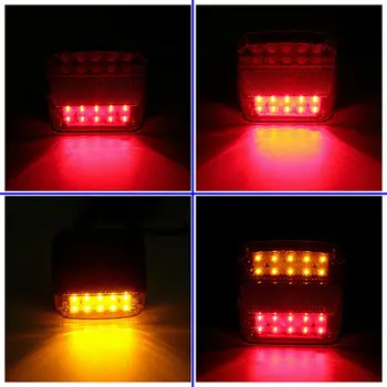 

12V LED tail lights Shock Resistant Super bright Running Brake Accessories Universal Truck Replacement