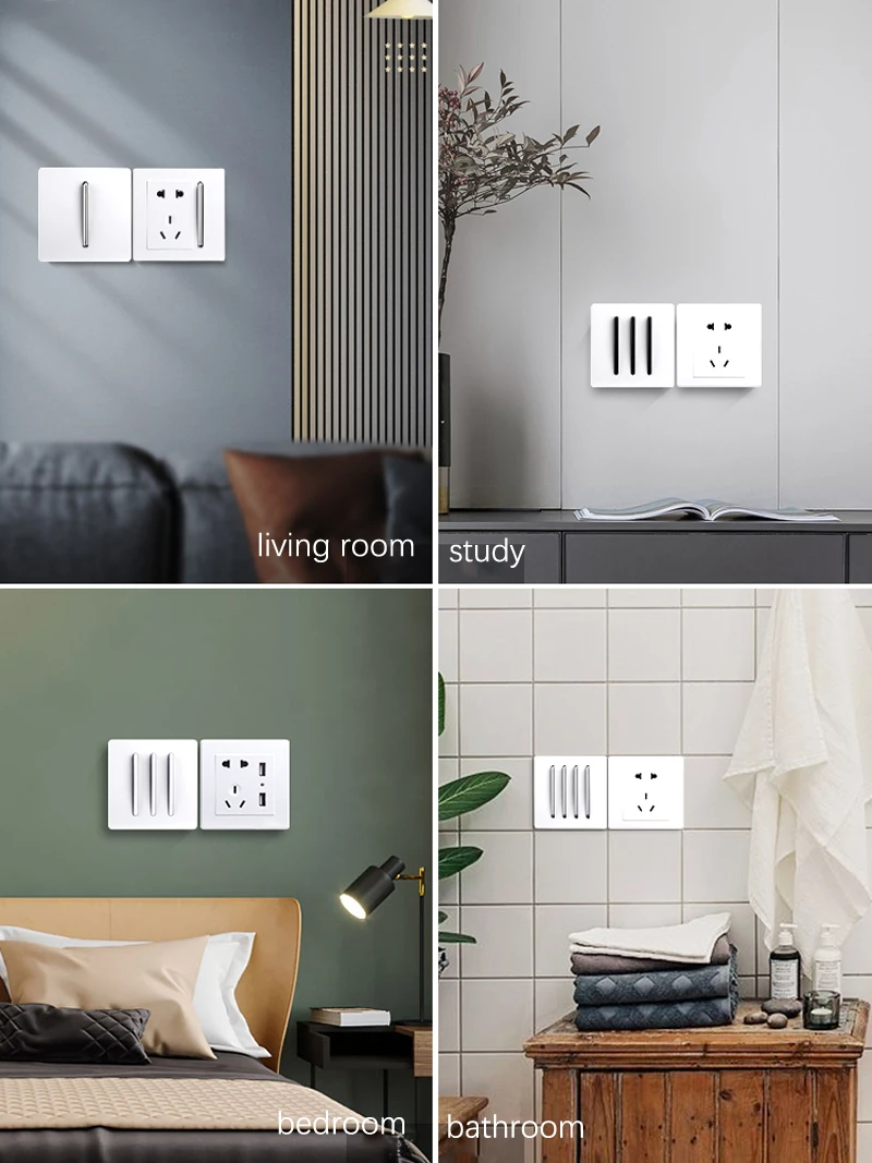 parede, Matte Painel, 1-4 Gang, 2 Way Switch, 86 Tipo