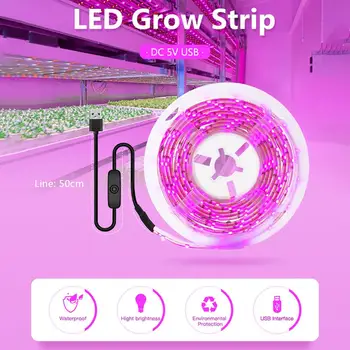 

LED Grow Light Full Spectrum 5V USB Grow Light Strip 2835 LED Phyto Lamps For Plants Greenhouse Hydroponic Growing 0.5M 1M 2M 3M