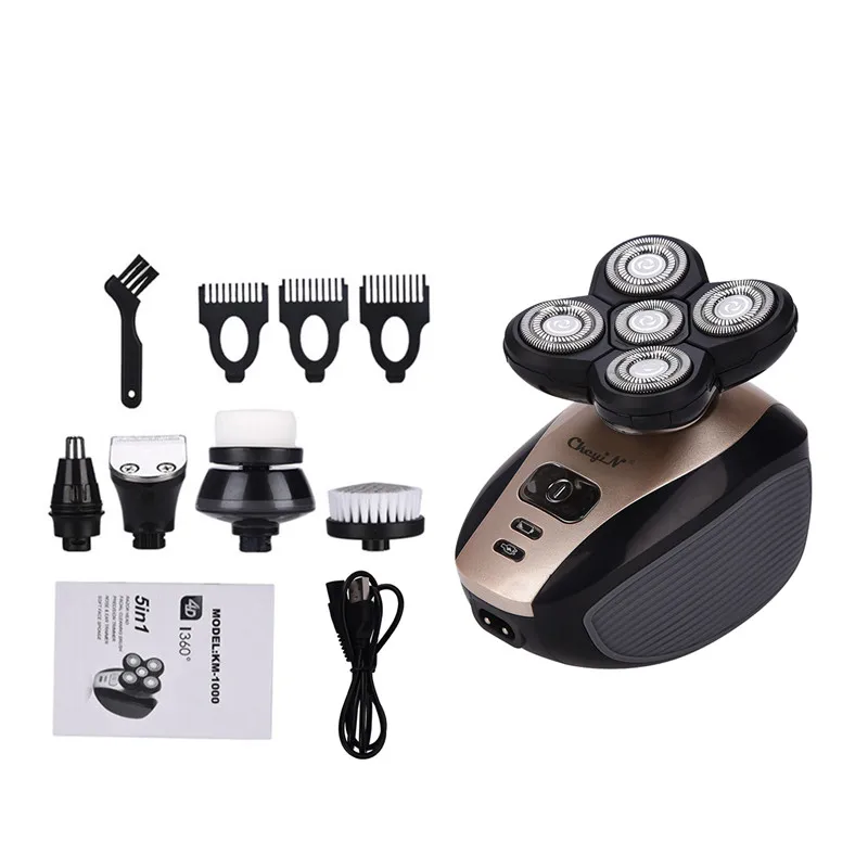 Multifunctional 4D Electric Shaver Nose Trimmer Full Body Washable Shaving Machine Beard Kit with 5 Heads 0 | Бытовая техника