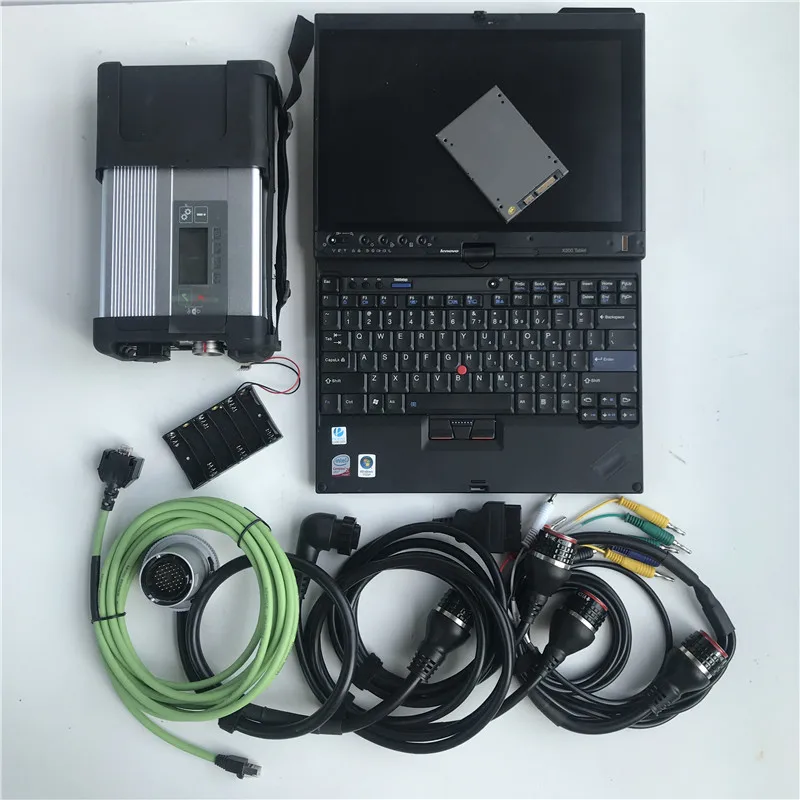newest MB Software SSD install in Diagnosis PC X200T used laptop with MB car truck repair scanner mb star C5 sd connect c5 tool