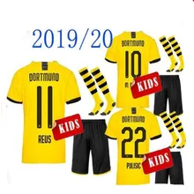 19/20 футболка для футбола Дортмунд Филипп готзе Реус пулисик Витсель Детские Майки 19 20 Детский комплект футболка для футбола