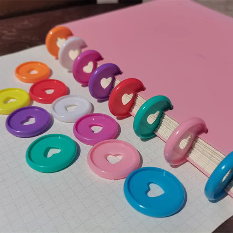 Suprimentos de Ligação Pces Plástico Binder Anel Fivela Cogumelo Buraco Notebook Encadernação Aprendizagem 100 28mm Cor - Imagem 3