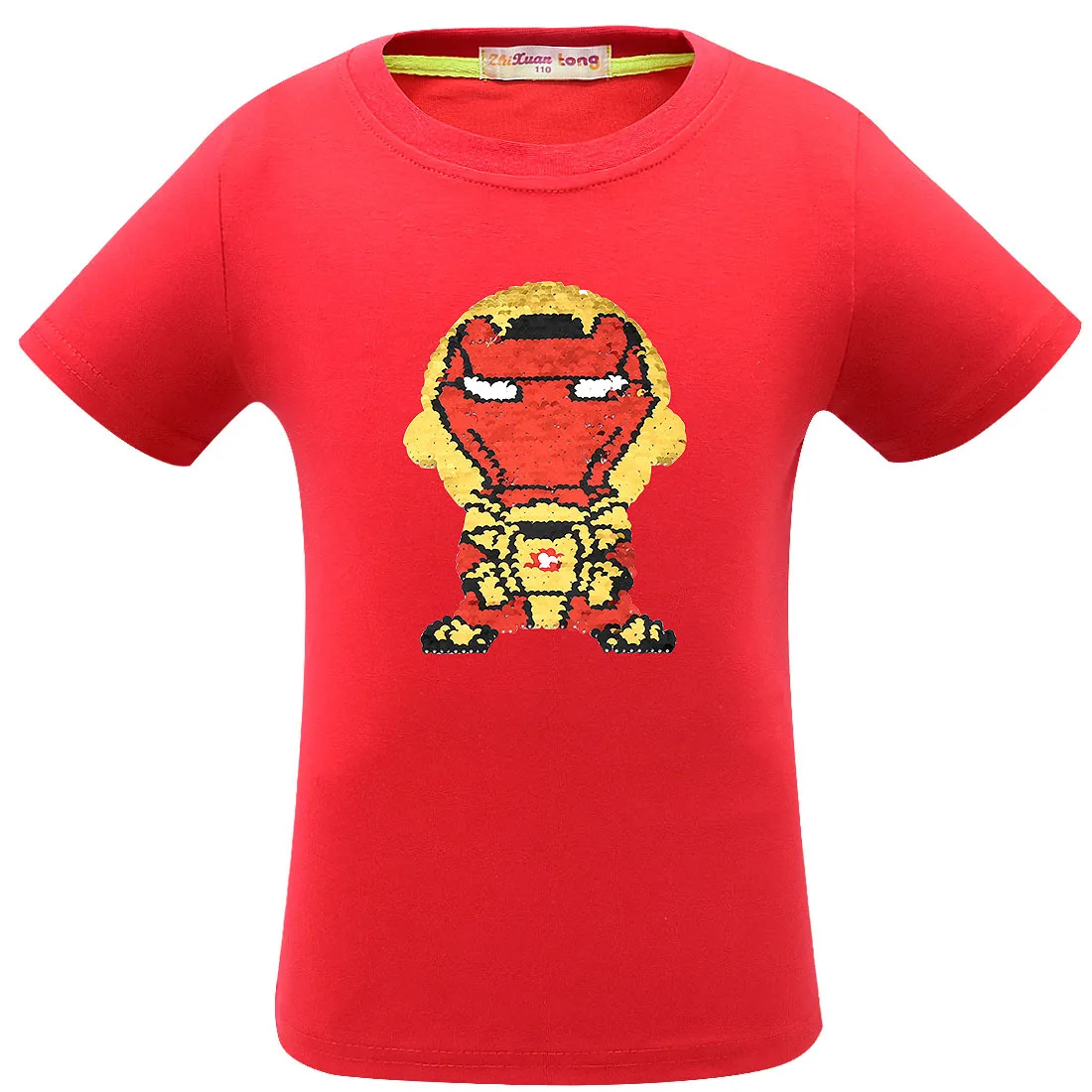 Children Kids T-shirts Summer Boys Clothes Avengers 4 Endgame T Shirt Children Boys Change Color Sequins Spiderman Print T-shirt