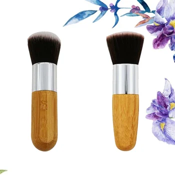 

2pcs Cosmetic Brushes Makeup Brushes Set Foundation Brush Mutifunction Brush Makeup Tools(Flat Top and Round Head Brush)