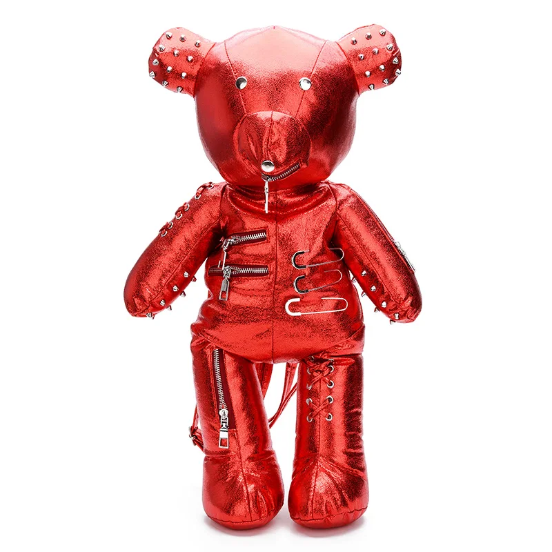  Dropshipping Fashion Punk Bear Female Backpack Punk Style School Bags Designer Backpacks for Adoles - 4000321723511