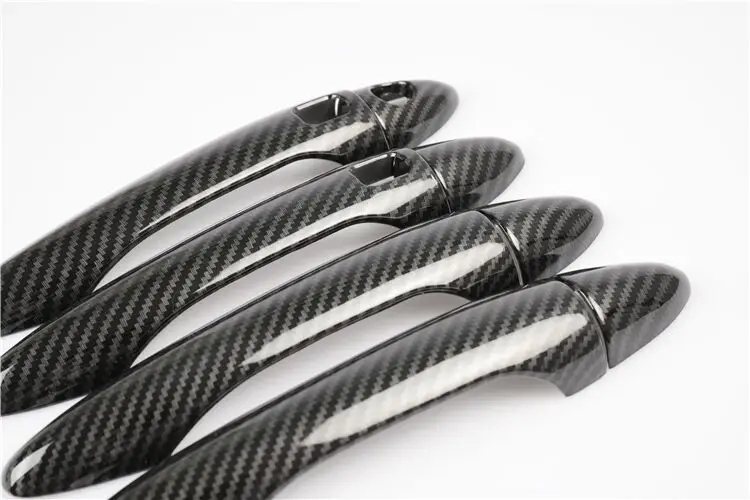 Carbon Fiber Chrome Auto Türgriff Schüssel Abdeckung Trim Aufkleber Für Kia K3/Kia Cerato 2012-2017 Styling zubehör – Detail 6