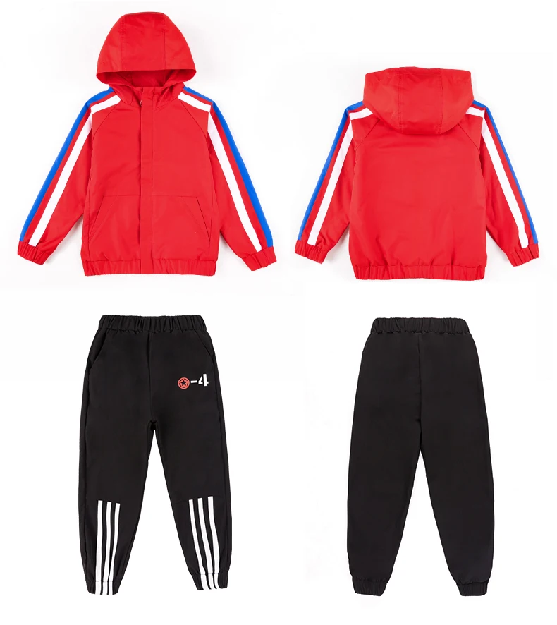 Children's Clothes New Cotton Boy Set 2 Sets of Primary School Students 4-14 Years Old Big Boy