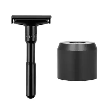 

Adjustable Safety Black Razor Long Handle Butterfly Open Classic Safety Razor Men's Beard Trimmer Nose Hair Trimmer