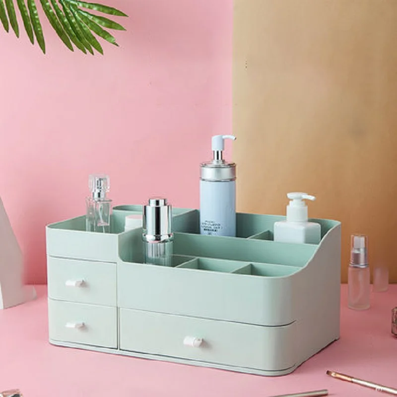 

Make Up Organizer Box Desktop Drawer Makeup Plastic Scissors Jewelry Nail Polish Pen Brushes Container Tool Perfume Storage
