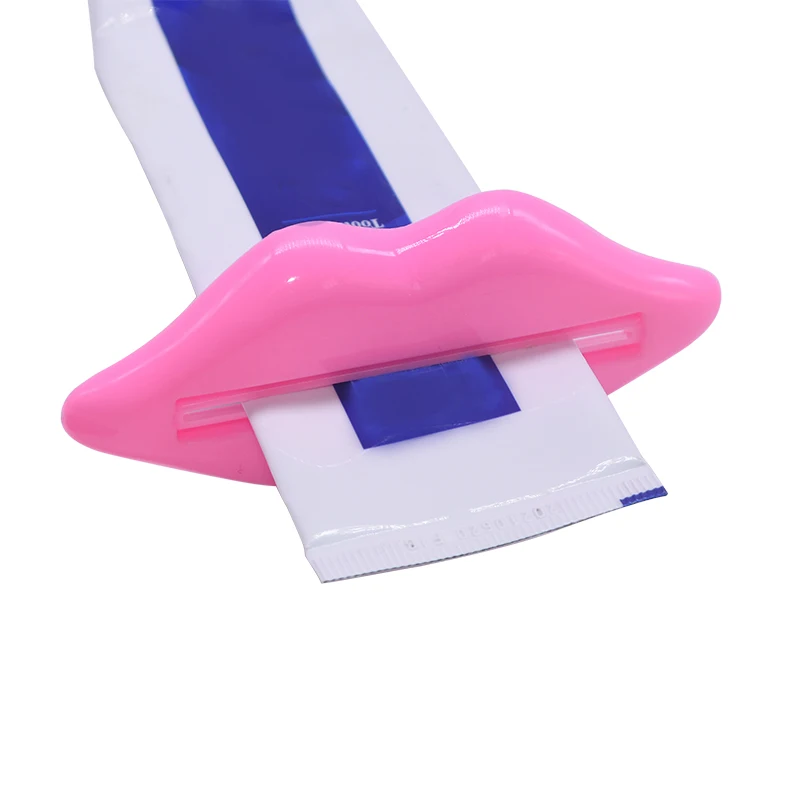 2/6Pcs Red Pink Sexy Lips Shape Toothpaste Tube Squeezer Bathroom Home Tube Rolling Holder Easy Toothpaste Dispenser Supplies