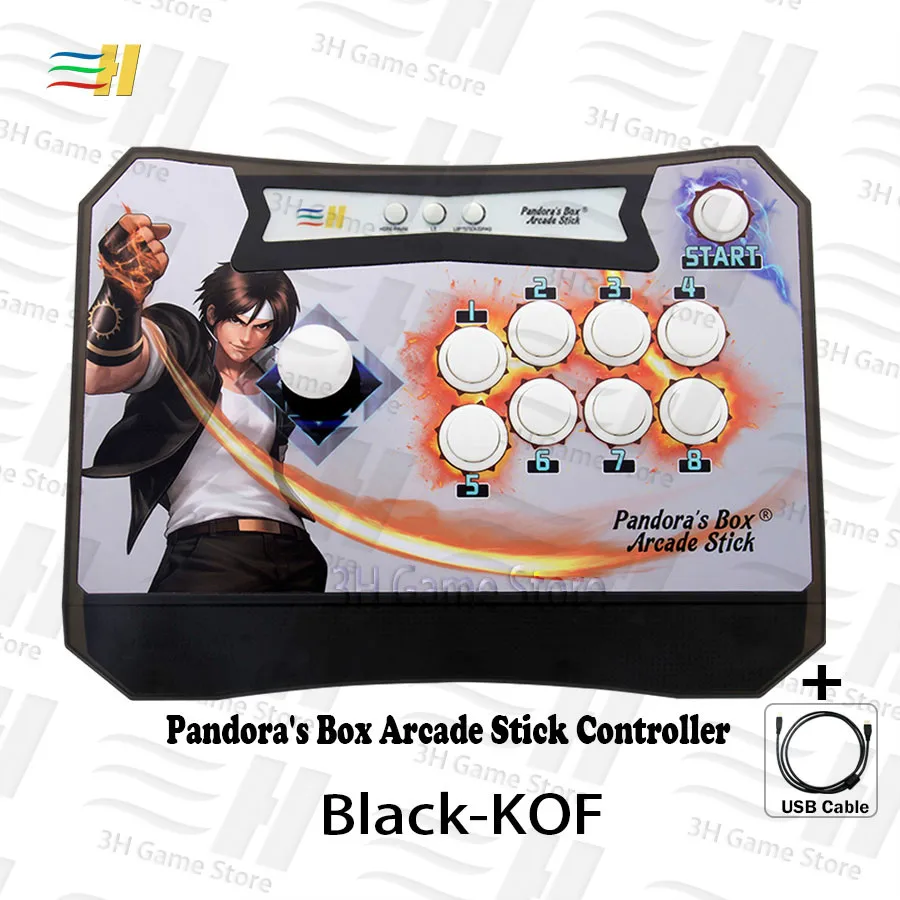 black KOF Pandora's Box аркадная палка контроллер бой джойстик аркадный джойстик usb может подключаться к pandora box 9d материнская плата ПК ps3 xbox36 - Цвет: black KOF