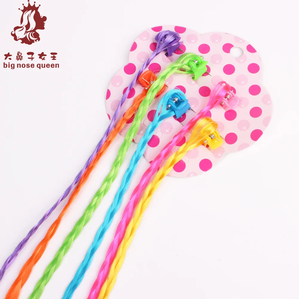 

Small Claw Clip Color Wig Set Linen Flower Color Braid CHILDREN'S Hair Accessories Human Hair Extensions Headdress Stall Holiday