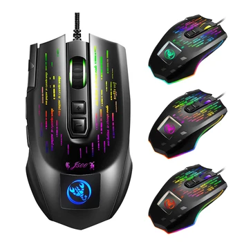 

HXSJ J500 USB Wired Gaming Mouse RGB Gaming Mouse with Display Screen Six Adjustable DPI for Desktop Laptop Mouse Gamer