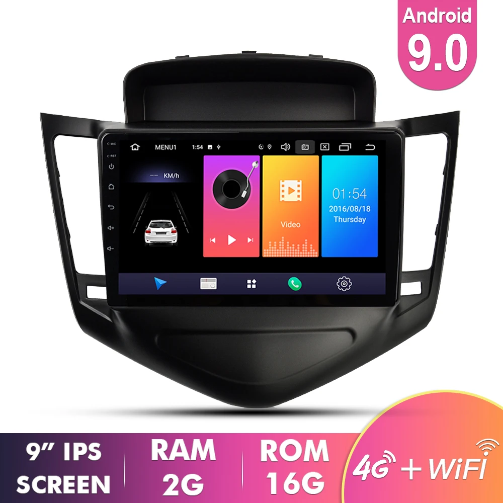EKIY 9 'ips Android 9,0 автомобильный радио мультимедиа Авто Стерео 4G для Chevrolet Cruze Sedan DVD 2008-2012 навигация gps видео плеер - Цвет: 2G 16G