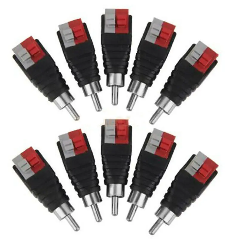 

Stereo RCA Male Connectors 1V-38V 200W To Audio Speaker Audio Cord Plugs Press
