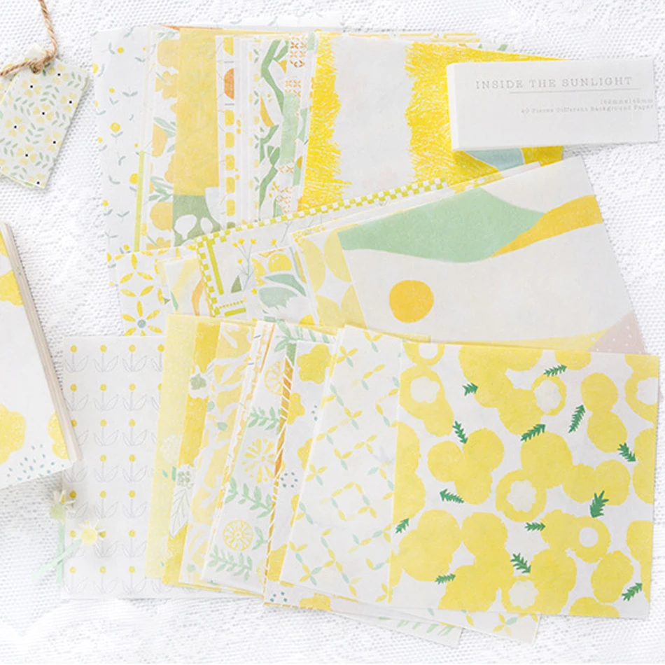 

6inch watercolor yellow background papers scrapbooking decoratives papers planner
