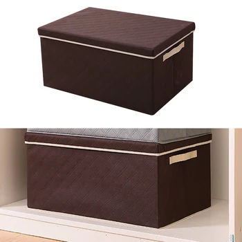 

Large Capacity Fabric Folding Storage Box Foldable Bins Toys Organizer With Lids And Handles Storage Basket Laundry Basket