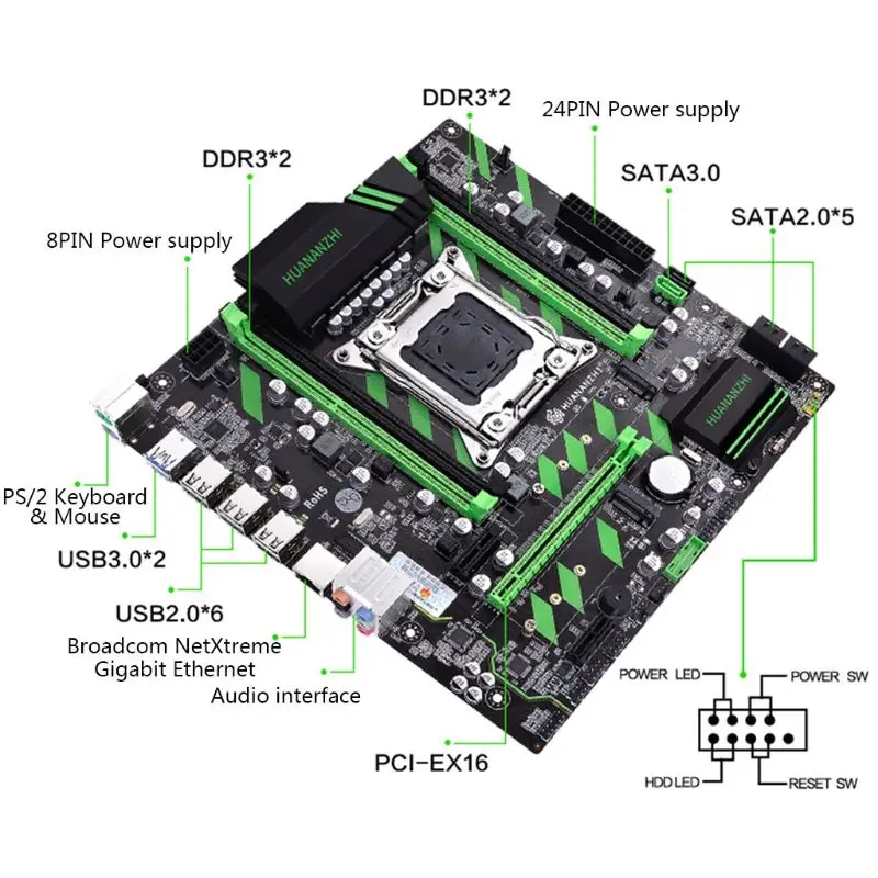 Huananzhi X79 материнская плата X79 LGA2011 ATX SATA3 USB3.0 Dual PCI-E 16X NVME M.2 SSD Поддержка регистровая и ecc-память ram Xeon E5 cpu