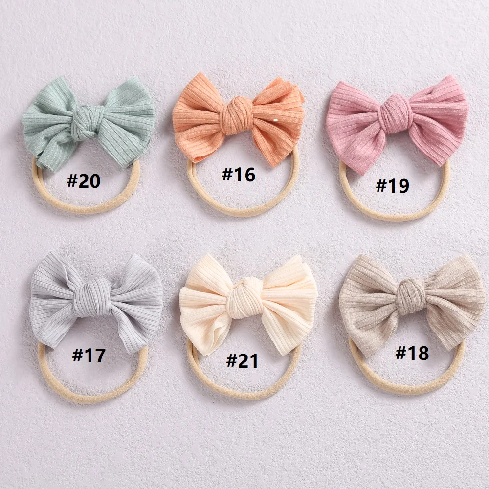1pcs Cable Baby Bow Headbands Soft Children Nylon Baby Girl Headband Elastic Hair Bands For Baby Hair Accessories Kids Headwear baby essential 