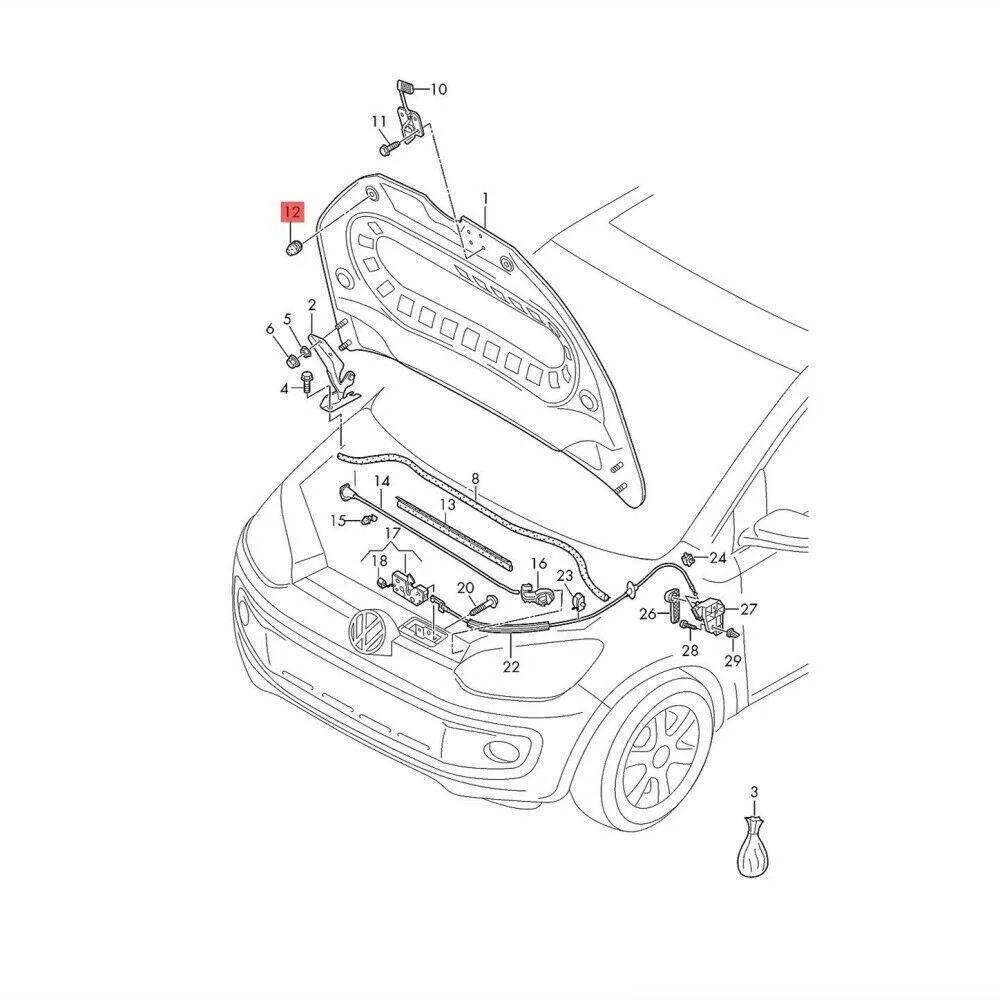 Car front hood cushion door adjustment damping rubber particle