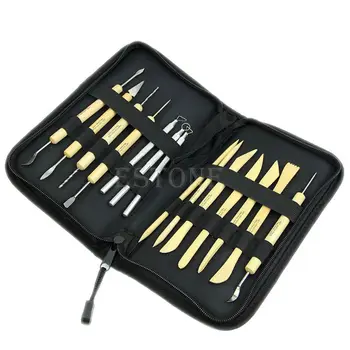 

Pack of 14 Wooden Metal Pottery Clay Sculpture Handled Hand Crafts Tools