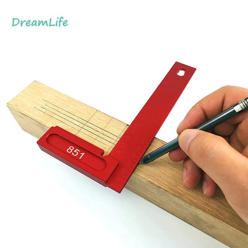 

Aluminum Alloy Square Ruler L 90 Degrees Wood Metal Rectangular Positioning Woodworking Right Angle Line Measurement Tools Ruler