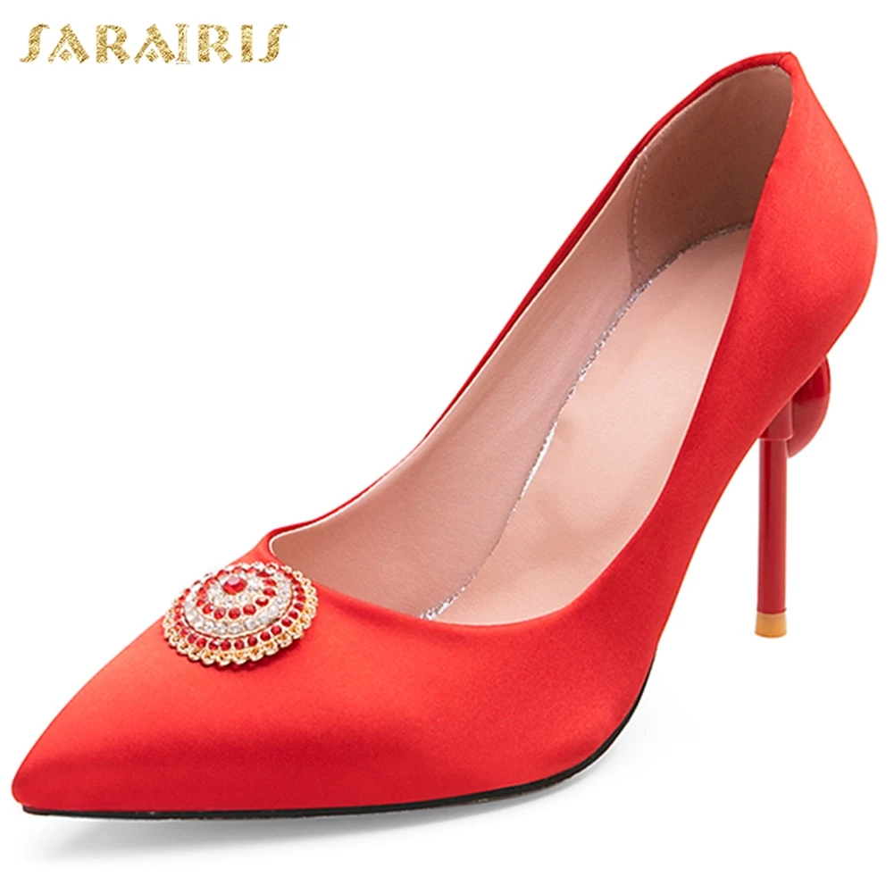 

Sarairis On Sale Thin High Heels Large Size 50 Elegant Slip On Pointed Toe women's Shoes Woman Pumps Female