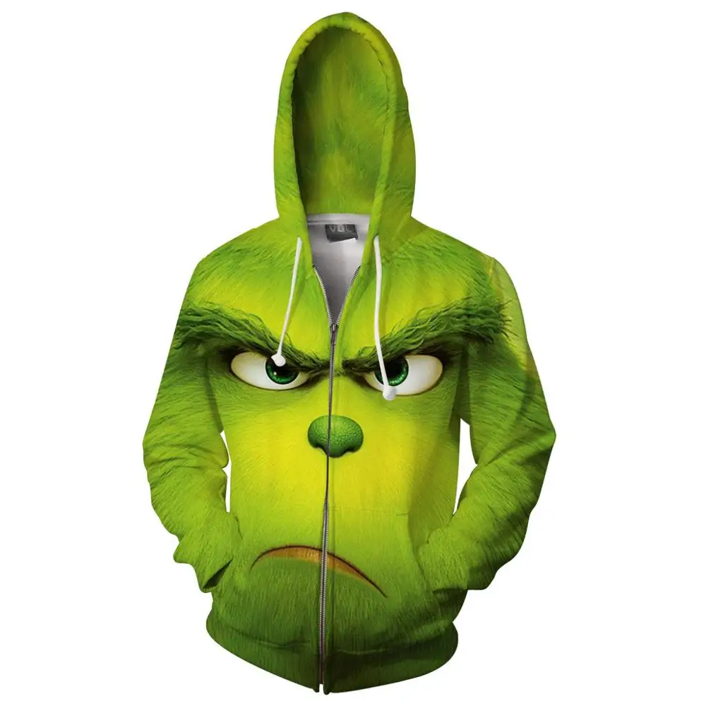 5 Аниме The Grinch худи на молнии для косплея мужской и wo мужской повседневный спортивный свитер Новогодняя одежда 3D печать бренд - Цвет: 5