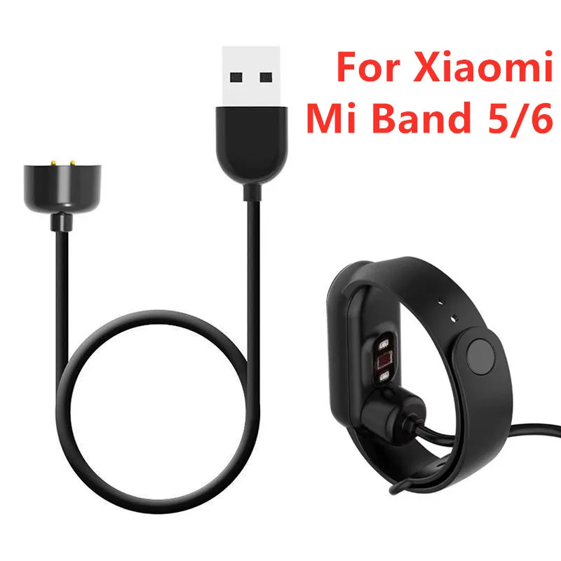 Магнитный зарядный кабель для смарт-часов Xiaomi Mi Band 5/6 Miband M6 M5 USB-адаптер зарядки