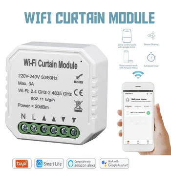 

Tuya Smart Life WiFi Curtain Switch Module for Roller Shutter Blind Motor Smart Home Google Home Amazon Alexa Voice Control V2