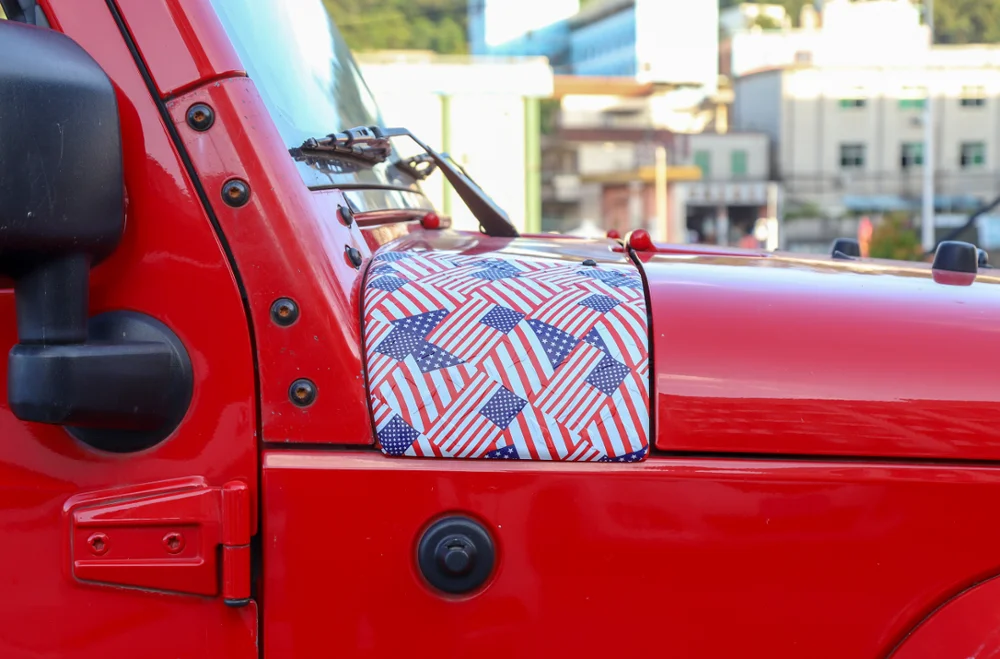 Для Jeep Wrangler JK 2007- двигатель капот Броня Боковая крышка капота отделка американский флаг автомобильные аксессуары декоративные автомобильные наклейки 2шт